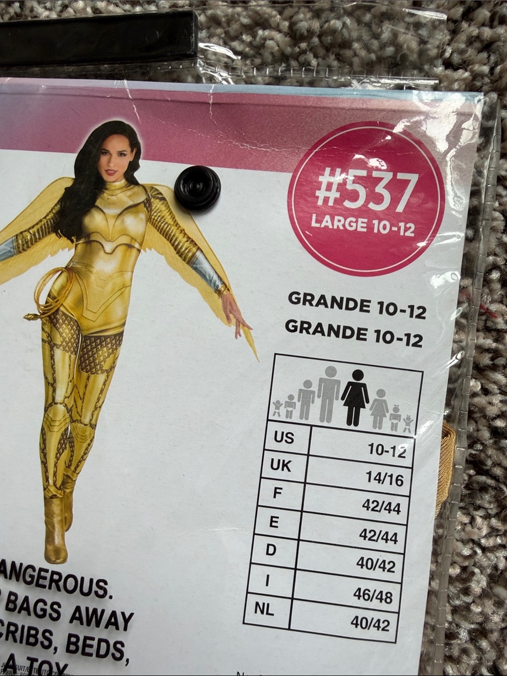 DC Wonder Woman 1984 Golden Armor Costume Adult Size L - Picture 11 of 13